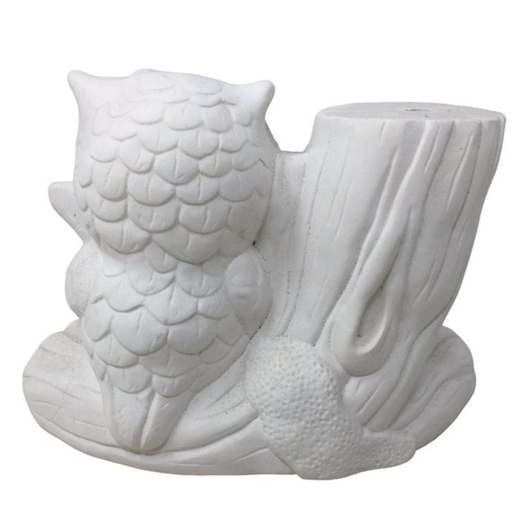 "Connie Loves Tom" Heart on Log with Owl Ceramic Gift or Decor - Cute Fun - Picture 3 of 8